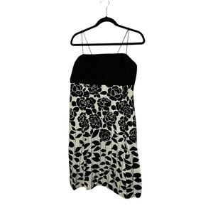 R&K Vintage Black and White Floral Midi Dress